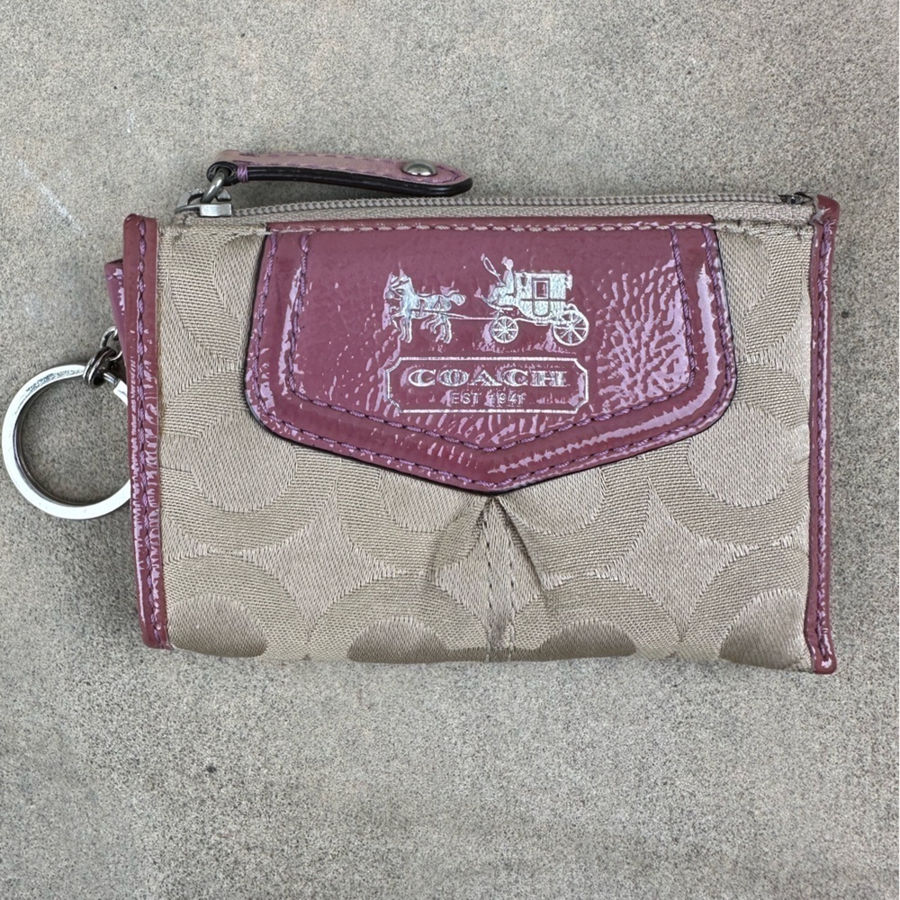Coach Madison OP Art Key Card Coin Holder, Keychain.